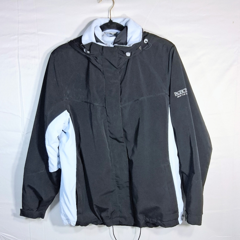 Women's Pacific Crest M/M Black/Light Blue Hooded 3 in 1 Parka/Jacket/Coat